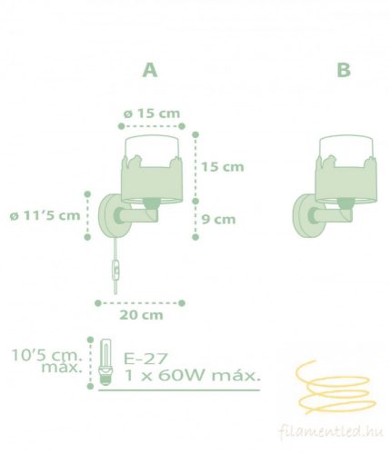 DALBER WALL LAMP SWEET LOVE GREEN 61719H