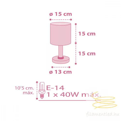 DALBER TABLE LAMP COLORS PINK 62001S