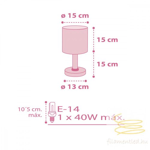 DALBER TABLE LAMP SWEET DREAMS PINK 62011S