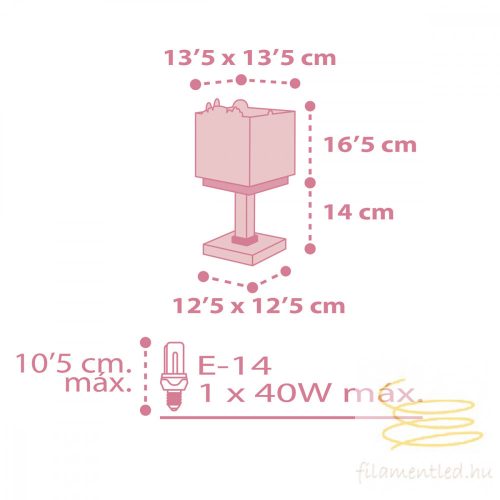 DALBER TABLE LAMP BABY JUNGLE PINK 63111S