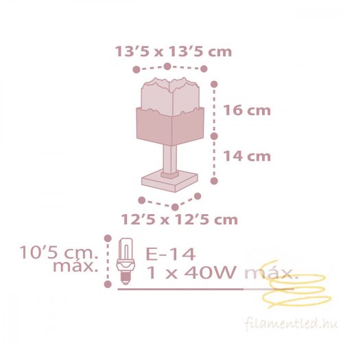 DALBER TABLE LAMP PANDA PINK 63161S