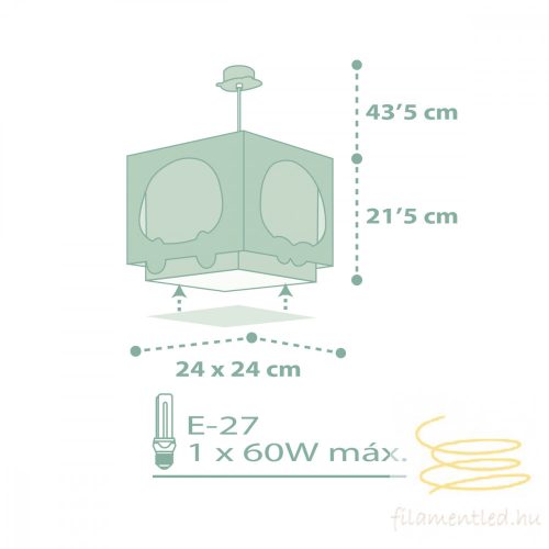 DALBER HANGING LAMP PANDA GREEN 63162H