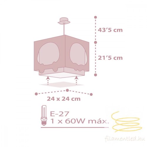DALBER HANGING LAMP PANDA PINK 63162S