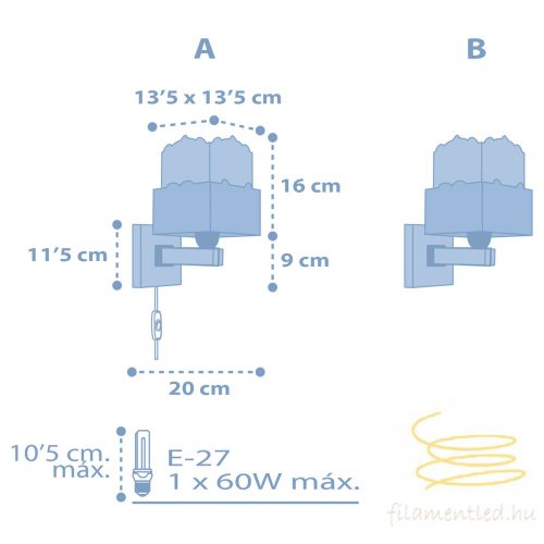 DALBER WALL LAMP PANDA BLUE 63169T