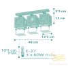 DALBER 3 LIGHT CEILING LAMP MOONLIGHT GREEN 63233NH