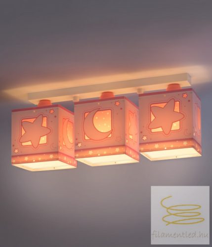 DALBER 3 LIGHT CEILING LAMP MOONLIGHT PINK 63233NS