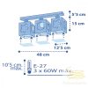 DALBER 3 LIGHT CEILING LAMP MOONLIGHT BLUE 63233NT