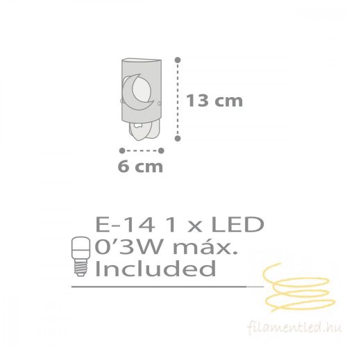 DALBER NIGHTLIGHT LED MOONLIGHT GREY 63235LE
