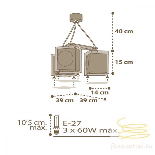 DALBER 3 LIGHT HANGING LAMP GOOD NIGHT 63394