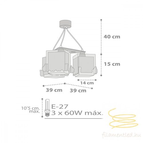 DALBER 3 LIGHT HANGING LAMP THE NIGHT TRAIN 63534