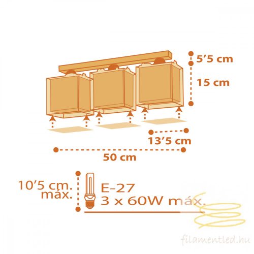 DALBER 3 LIGHT CEILING LAMP DINOS 73453
