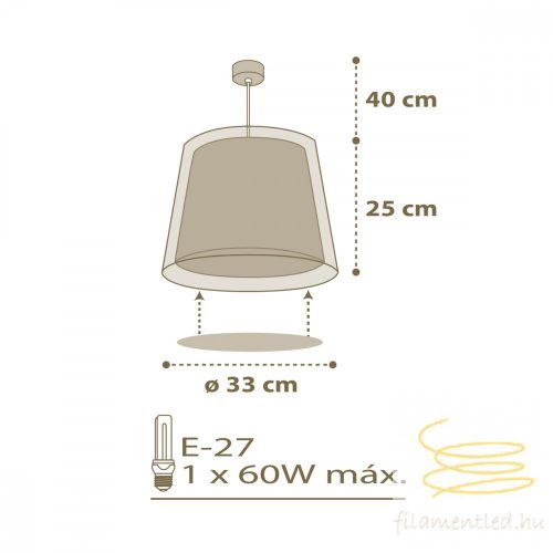 DALBER HANGING LAMP VICHY BEIGE 80222B