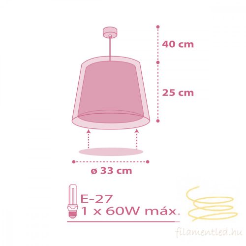 DALBER HANGING LAMP VICHY PINK 80222S