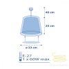 DALBER HANGING LAMP VICHY BLUE 80222T