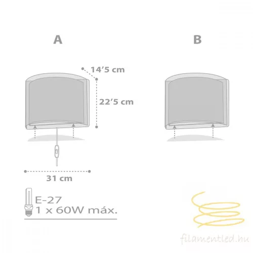 DALBER WALL LAMP LIGHT FEELING GREY 81198E