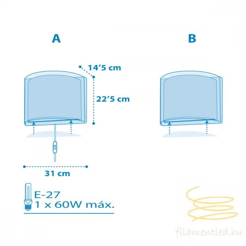 DALBER WALL LAMP LIGHT FEELING BLUE 81198T