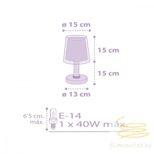 DALBER TABLE LAMP STARS MAUVE 81211L