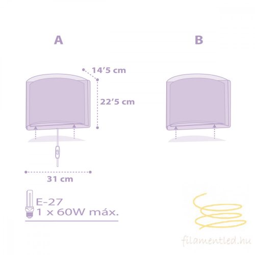 DALBER WALL LAMP STARS MAUVE 81218L