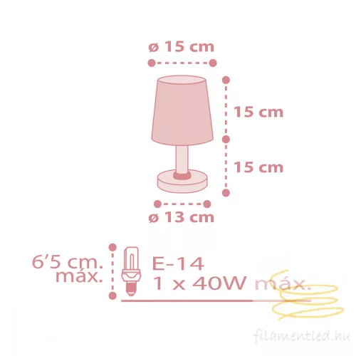 DALBER TABLE LAMP STAR LIGHT PINK 82211S