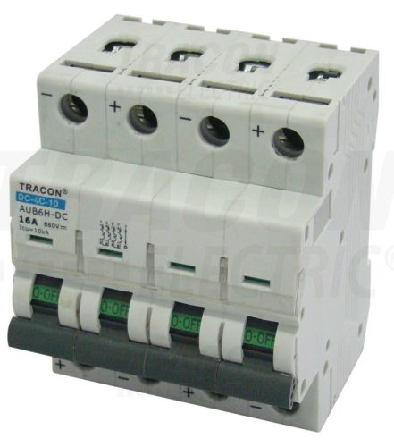 Tracon Egyenáramú kismegszakító PV rendszerekhez, 4 pólus, C kar. 20A, 880V DC