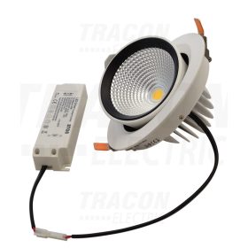   Tracon Beépíthető álmennyezeti LED lámpatest, forgatható 230 V, 50 Hz, 35 W, 3500 lm, 4000 K, EEI=A+