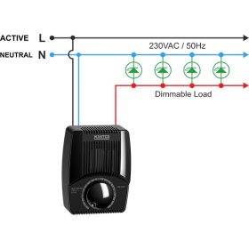 Master Fényerőszabályozó 2500W Fekete 230V , Dimmer