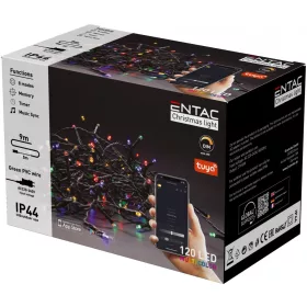   Entac Karácsonyi IP44 120 LED Füzér MC Tuya APP, színváltós, telefonról vezérelhető, 9 méter