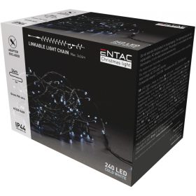   Entac Karácsonyi IP44 240 LED Sorolható Füzér CW 24m adapter nélkül