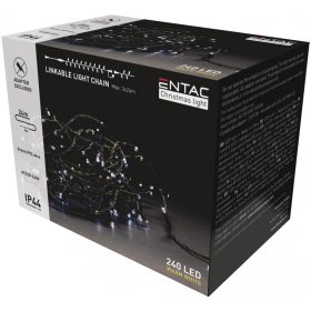   Entac Karácsonyi IP44 240 LED Sorolható Füzér WW 24m adapter nélkül