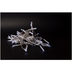   Entac  Karácsonyi Beltéri Füzér 30 LED-es, Hideg fehér 6400K, 3m-es, elemes (3AA)