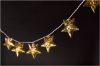 Entac Karácsonyi Beltéri Fém Arany Csillag 10 LED WW 1,65m (2AA nt.)