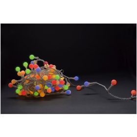   Entac Karácsonyi Fényfüzér, 15mm-es gömbökkel, 120 LED-es, 9m-es, színes LED-ekkel, IP44
