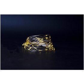   Entac Karácsonyi Beltéri Drótfüzér 80 LED-es, meleg fehér 3000K, 4m-es, elemes (3AA)