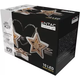   Entac Karácsonyi Beltéri Fa Csillag 10 LED WW 1,65m (2AA nt.)