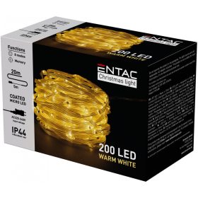   Entac Karácsonyi IP44 200 PVC Bevonatú Micro LED WW 20m, meleg fehér