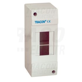   Tracon Falon kívüli elosztódoboz, ajtó nélkül 1×1 modul, IP40, (H×W×D=130×32×62mm)