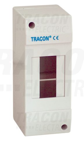 Tracon Falon kívüli elosztódoboz, ajtó nélkül 1×1 modul, IP40, (H×W×D=130×32×62mm)