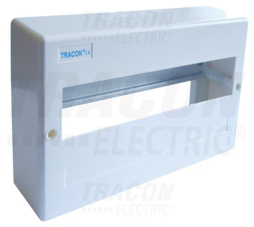 Tracon Falon kívüli elosztódoboz, ajtó nélkül, N/PE sínnel 1×12 modul, IP40, (H×W×D=160×260×65mm)