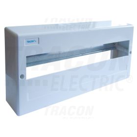   Tracon Falon kívüli elosztódoboz, ajtó nélkül, N/PE sínnel 1×18 modul, IP40, (H×W×D=160×365×60mm)