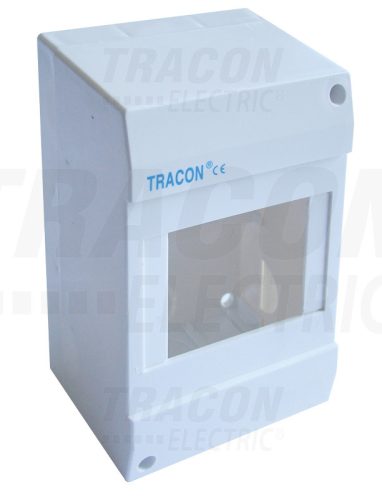 Tracon Falon kívüli elosztódoboz, ajtó nélkül 1×4 modul, IP40, (H×W×D=130×82×62mm)