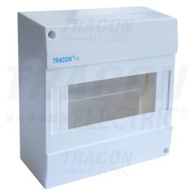   Tracon Falon kívüli elosztódoboz, ajtó nélkül 1×8 modul, IP40, (H×W×D=160×160×62mm)