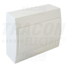   Tracon Falon kívüli elosztódoboz, fehér ajtóval, N/PE sínnel 1×12 modul, IP40, (H×W×D=205×260×75mm)