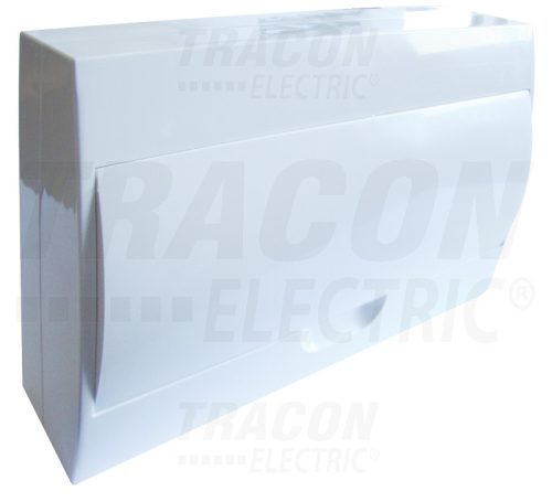 Tracon Falon kívüli elosztódoboz, fehér ajtóval, N/PE sínnel 1×18 modul, IP40, (H×W×D=220×365×75mm)