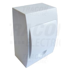   Tracon Falon kívüli elosztódoboz, fehér ajtóval, N/PE sínnel 1×6 modul, IP02, (H×W×D=205×150×75mm)