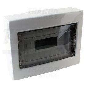   Tracon Falon kívüli elosztódoboz, füstszínű-sík ajtóval, NPE nélkül 1×12 (12) modul, IP40, (H×W×D=260×330×92mm)