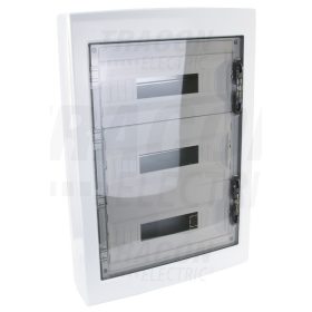   Tracon Falon kívüli elosztódoboz, füstszínű-sík ajtóval, NPE nélkül 3×18 (54) modul, IP40,  (H×W×D=670×464×120mm)