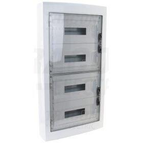   Tracon Falon kívüli elosztódoboz, füstszínű-sík ajtóval, NPE nélkül 4×18 (72) modul, IP40,  (H×W×D=872×464×120mm)