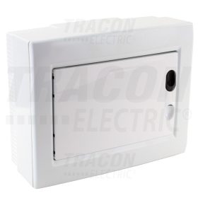   Tracon Falon kívüli elosztódoboz, fehér-sík ajtóval, NPE nélkül 1×8 (8) modul, IP40, (H×W×D=195×240×90mm)