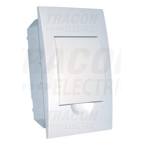   Tracon Süllyesztett elosztódoboz, fehér ajtóval, N/PE sínnel 1×4 modul, IP40, (H×W×D=200×115×60mm)