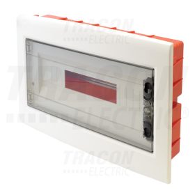   Tracon Süllyesztett elosztódoboz, füstszínű-sík ajtóval, NPE nélkül 1×18 (18) modul, IP40, (H×W×D=270×440×85 mm)